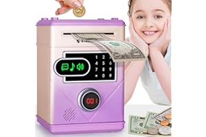 Ltteaoy Salvadanaio Elettronico per Bambini 3-12 Anni, Salvadanaio Touchscreen Salvadanaio Digitale con Password, Regalo di Natale per Bambini