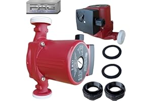 PAG Turbo GmbH® - Heizungspumpe mit 3-Stufen Drehzahlschaltung 25-40/180, 25-60/180 mit Verschraubungen (RH 25-60/180)