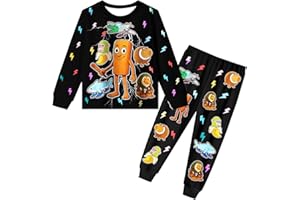 HNLAZJL Boys Clothes Set Brain Cartoon Long Sleeve Shirt and Pants Outfits for Kids 5-12 Years