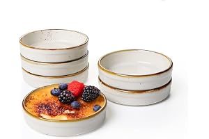 Onemore Ramekins, souffléformar, 6x keramiska creme brulee-skålar, ugnssäkra formar