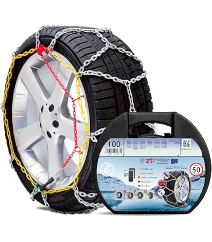 Catene Da Neve Omologate T&Uuml;V - Per Pneumatici 165/60 R15, Montaggio Rapido