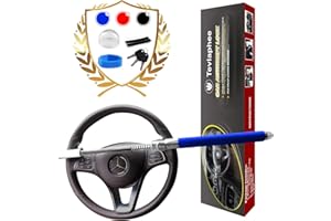Tevlaphee Antivol Voiture, Canne Antivol Voiture, Antivol Volant Voiture(Bleu)