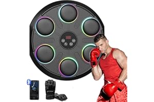 Buba Toys Smart Music Boxing Machine, Bluetooth Music Boxing Machine Wall Mounted, Boxing Machine with LED Lights, 12 Speeds and Modes, Boxing Machine for Children and Adults