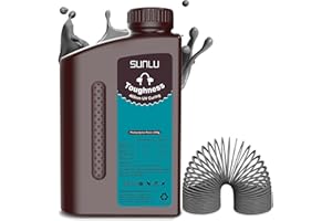 SUNLU High Toughness 3D Printer Resin, Enhanced Flexible 3D Printing Photopolymer Resin, 405nm UV Fast Curing 3D Resin for Most LCD DLP SLA Resin 3D Printers, Bendable and not Brittle, 1KG Dark gray
