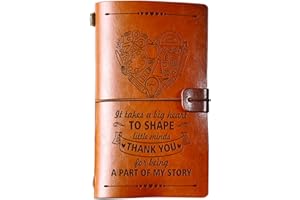 TheGiffter Teacher Gifts for Women Men, Thank You Teacher Leather Journal Gifts, Teacher Appreciation Gifts, Best Teacher Ever Notebook Gifts from Student（A6,12x20cm