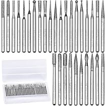Set 50 Punte Diamantate Per Utensili Rotanti | Gambo 1/8” | Per Incisione, Lucidatura Su Vetro, Metallo, Legno - Foto 10