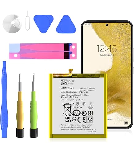 Batería De Repuesto ERYNK Para Galaxy S22 (EB-BS901ABY) – 3590 MAh, 3.88V, Con Juego De Herramientas, Compatible Con SM-S901B, SM-S901N, SM-S9010 Y Más