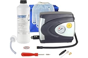 ‎ELASTOFIT ELASTOFIT Reifen Pannenset mit Kompressor Reifendichtmittel 10 Jahre haltbar (Basic Blue)