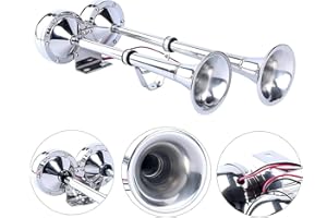 AB1 flexzon Air Horn 12v Electric Super Loud Dual Trumpet Marine Grade Boat Stainless Steel