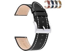 Spolife Leather Watch Straps for Men Women, Quick Release Watch Strap With Stainless Buckle, Replacement Watchbands 18mm 20mm 22mm
