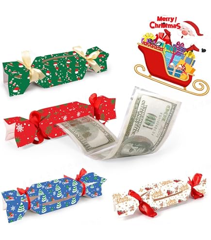 Regali in denaro, confezione natalizia con buste, albero di Natale, biglietti di Natale, regalo in denaro, confezione regalo, buono Natale, divertenti regali di Natale per donne, uomini e bambini