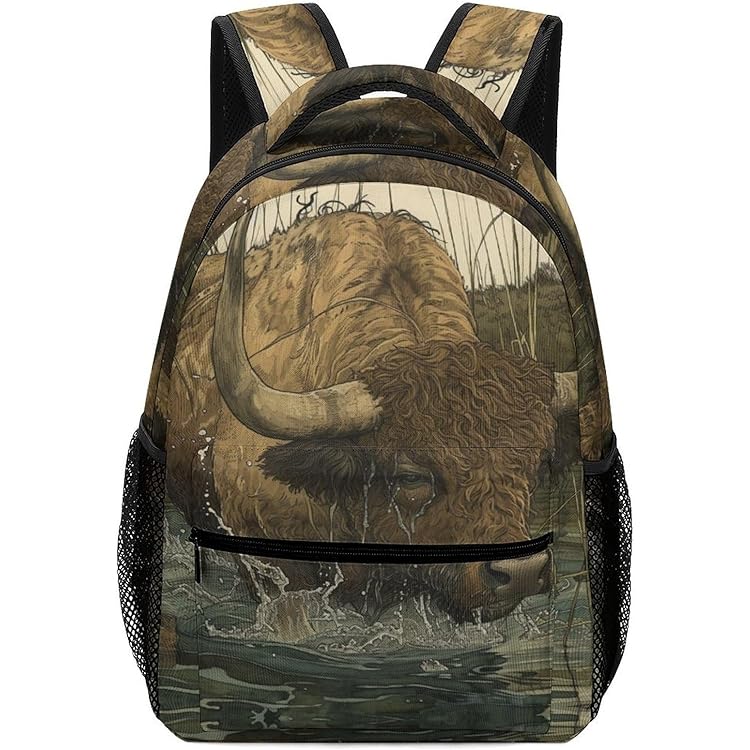 Mnsruu Sac à Dos Enfant Pour Garçons Et Filles - Motif Chevaux, Sac à Dos Enfant, A497, 33x22x45cm