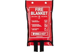 Firechief Premium Kitemarked Fire Blanket 1.2m x 1.2m, Soft Case, Red - Medium Emergency Fire Blanket For Home, Kitchen, Garage - Kitemark Certified to BS EN 1869 - SVB2/K100-P Model