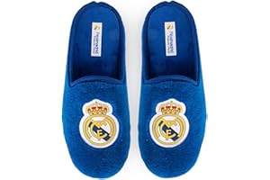 MARPEN SLIPPERS Zapatillas de casa Real Madrid CF Oficiales Temporada 25/26 para Hombre o Mujer, Suela Caucho Diseño Fútbol