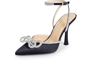 DREAM PAIRS Women's High Heels Destiny Closed Toe Strappy Heels Sexy Rhinestone Ankle Strap Pumps Wedding Bridal Party Dress Shoes SDPU2208W