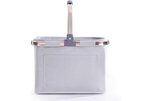 Diurwur® 30L Einkaufskorb Faltbar Tragekorb Groß Einkaufstasche Picknickkorb Klappkorb Reisetasche Praktischer Einkaufen Korb mit Gepolsterten Griffen - ideal für Reisen/Picknick/Einkaufen/Geschenk