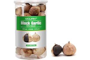 Black Garlic Whole,MQUPIN 500g Fresh Garlic Whole Bulbs All Natural ,Whole Fermented for 90 Days Black Pearl Garlic, 0 additives, Ready to eat,Chemical Free Anti-Aging Improve Sleeping(17.6oz)