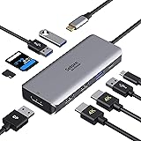 Hub USB C DisplayPort, USB C Double HDMI, Adaptateur Multiport vers Dual HDMI, PD 100W, Port DP, 3 Ports USB et Carte SD/TF, 
