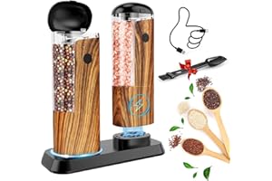 SJPZWCRL Macina Sale e Pepe Elettrico Professionale: Regolabile Macina Spezie Ricaricabile Macina Pepe Automatica Sale e Pepe Set a Granulometria Macinapepe a Grande Capacità