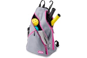 Jaya Lightweight Pickleball Bag, Adjustable Straps Backpack for Tennis, Badminton Equipment with Fence Hook, Reversible Paddle Bag 4 Colors Optional for Men and Women
