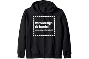 MODIFY BY AMAZON MERCH ON DEMAND Sweat À Capuche Zippé Personnalisé Recto-Verso