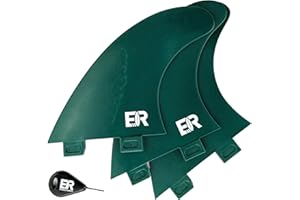 ‎EISBACH RIDERS Eisbach Riders Surfboard FCS Thruster Fin Set mit Fin Key (Größe G5 Medium) - Finnen Flossen für Surfbrett und SUP (schwarz/weiß)