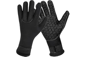 Risipu 3mm Neoprene Gloves for Men and Women – Thermal Anti-Slip Wetsuit Gloves with Adjustable Wrist Strap, Ideal for Scuba Diving, Snorkeling, Kayaking, Surfing & Cold Water Swimming