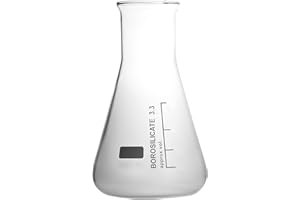 WITEG Erlenmeyer-Kolben 500ml Weithals mit weißer Graduierung und Bördelrand, hergestellt aus Borosilikatglas 3.3, komplette Verpackungseinheit