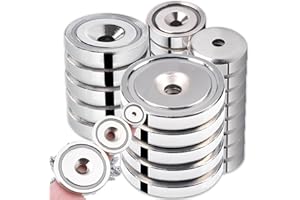 DGDUBRB 25 Stück Neodym Magnet mit Loch, 3 Verschiedene Größen Rund Magnete Stark mit Loch, Starke Magnete zum Schrauben, Extra Starke Magnet e Rund mit Loch zum Aufhängen An Der Wand T-ZH-01