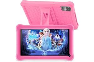 SANNUO Tablet para Niños 7 Pulgadas, Tablet Android 13 con 8GB RAM 64GB ROM (mpliable 256 GB), Control Parental, Pantalla IPS HD, GMS Certified, WiFi, Tableta Niños Educativo con Funda de EVA (Rosa)
