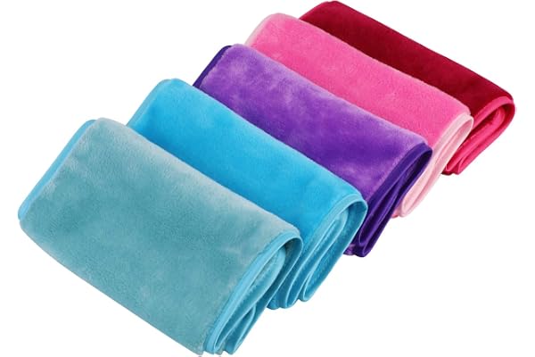5 Pièces de Chiffon Démaquillant Serviette de Toilette pour le Visage Tampons Propres pour le Visage Réutilisable Lavable Absorbant Microfibre, pour Toute la Peau