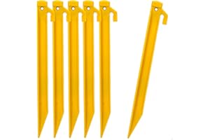 AKTIVE 52998 - Pack de 6 Piquetas de plástico, tienda de campaña, 23 cm de alto, de plástico, Piquetas camping, piquetas tienda, Accesorios Camping, Tienda de campaña