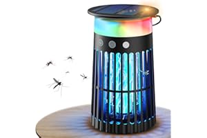 Dnenellr Insect Killer Solar Outdoor for Aedes Mosquito, 3-in-1 Mosquito Lamp Solar with 4000 mAh Battery, Automatic Switch, Waterproof, 4200 V Mosquito Trap for Balconies, Gardens, Indoor and Outdoor