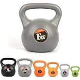 Phoenix Fitness Vinyl Kettlebell Weight – 4kg, 6kg, 8kg, 12kg, 16kg or 20kg Free Weight for Home Gym, Strength Training & Car