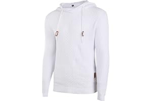 Genfien Sudadera con Capucha para Hombre Jersey con Capucha de Forro Deportiva Cuadros Jacquard de Punto Camisa de Entrenamiento Hoodie Casual Otoño Invierno