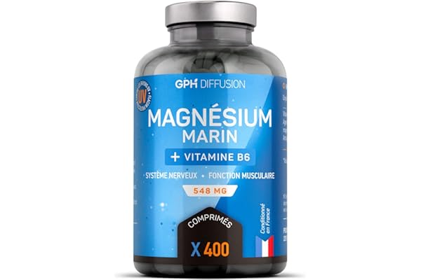 Magnésium Marin + Vitamine B6-400 comprimés de 548 mg - Système nerveux et Fonction musculaire