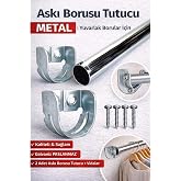 Krom Oval Boru Askı Flanşı Gardırop Dolap İ&ccedil;i Askılık Aparatı Mobilya Uyumlu 2 Adet Set