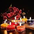 Shraddha Creation Scented Candles for Home Decor, Mix Fragrance, Heart Shape Wax Candle, Multi Colour, Pack of 24, 3.5 x 1.5 Cm