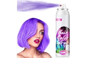 AFDEAL Temporäre Haarfarbe Spray für Kinder Erwachsene, 150ML Temporäre lebendige Schattierungen, abwaschbar Haarfarbe Spray Haarfärbemittel für Party, Halloween, Weihnachten, 150ML Lila Haarspray