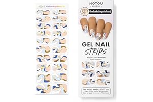 MOYOU LONDON Semi Cured Gel Nail Strips, 20 Pc. Gel Wraps for Nails, Easy Apply & Remove for Salon-Quality Manicure, Works with Any Nail Lamps - rebekahxpritchard 02