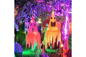 LOVEXIU Halloween Decorazioni 2Pcs,Halloween Decorazioni Esterno,Cappello da Strega per Illuminazione Esterna,Cappello da Festa,Festa di Halloween,Cortile, Albero,Festa, Interno