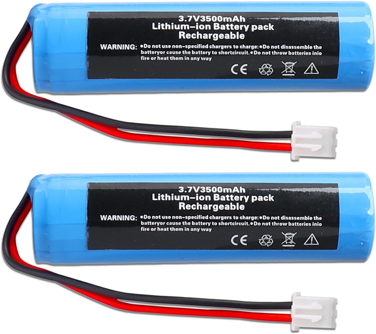 MXJFYY XH2.54-2 baterías de Iones de Litio de 3,7 V y 3500 mAh con Conector XH2.54 para electrónica, Juguetes, iluminación, Altavoces Bluetooth, linternas, Controles remotos y proyectos de Bricolaje