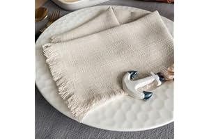 MIALILY Rustikale natürliche Baumwoll-Stoffservietten Set von 6 Stück, weich, bequem und wiederverwendbar, Leinen Servietten, Tuch für Hochzeitsfeier und Party-Dekoration Set