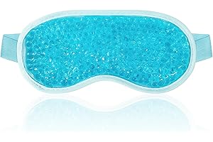 Clundoo Máscara de Gel para Ojos, Mascarilla Refrescante, Reutilizable Máscara para Dormir, Fría o Caliente, para Ojos Hinchados, Migrañas (B-Azul)