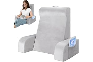 Babenest Lesekissen mit Abnehmbare Armlehnen, Komfortabel und Leicht Rückenkissen für Bett und Sofa, Sitzkissen Rückenlehne mit Waschbarer Samt zum Lesen, Gaming oder Fernsehen (L)