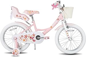 STITCH Unicorn 12/14/16/18 Inch Girls Bike for 2-9 Years Old Kids, 12/14/16/18 Inch Gilrs Bike with Stabilisers & Doll Seat& Basket & hand brakes