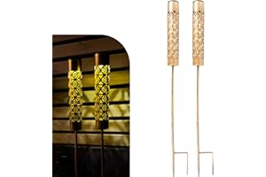 ‎GADGY Gadgy Solar Gartenfackeln mit Flammeneffekt – 2er Set LED Fackel Solarleuchten aus Metall – Wetterfeste Gartenbeleuchtung & Deko für Außenbereich, Terrasse & Balkon