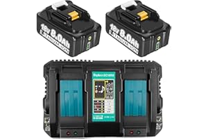 AICIPOW 2 Pack/Pcs 8.0Ah Battery Replacement for Makita 18V Battery with DC18RD Charger Combo Compatible with Makita 18V Cordless Power Tool