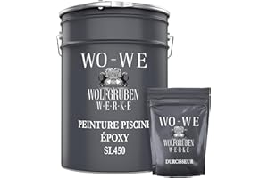 WO-WE Kit de Peinture Résine pour Piscine SL450 Gris platine comme RAL 7036-10Kg
