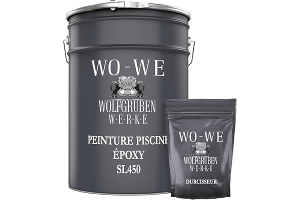 WO-WE Kit de Peinture Résine pour Piscine SL450 Bleu clair comme RAL 5012-10Kg